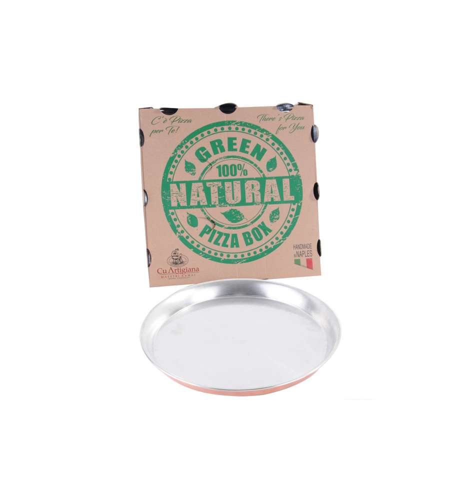 Teglia Pizza Rame Cm 31 H 2,5 Cu Artigiana