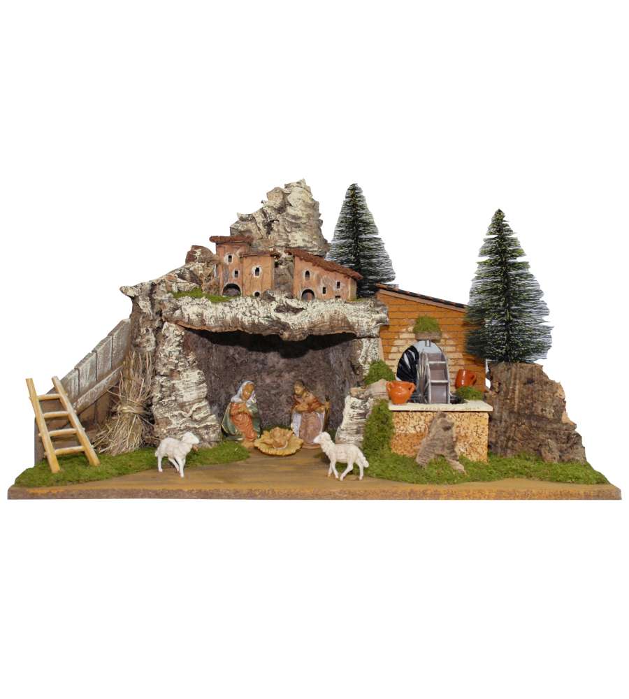Paesaggio completo con mulino
