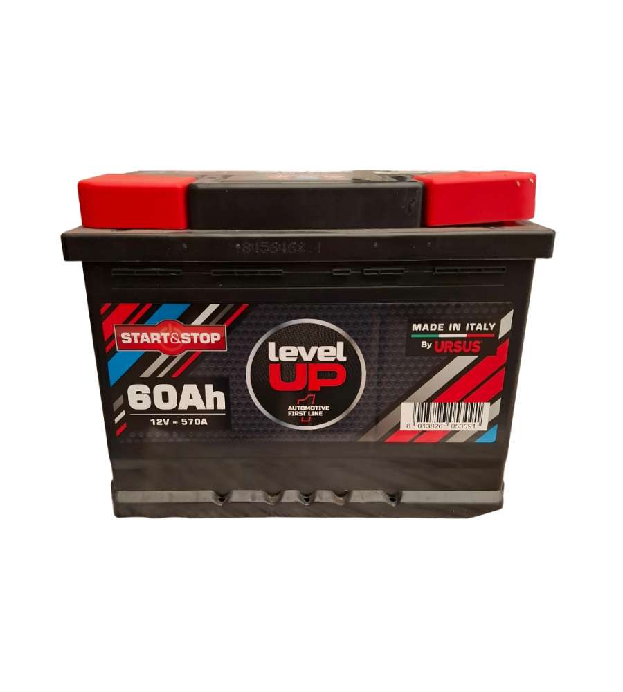 Batteria Auto Level Up 60Ah Start & Stop 570A - Ursus Made in Italy