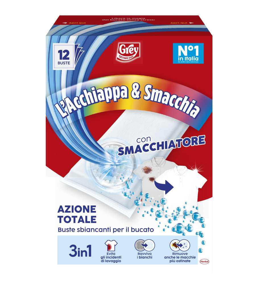 Grey Buste Sbiancanti L'Acchiappa&Smacchia 3in1 Rosso Confezione da 12