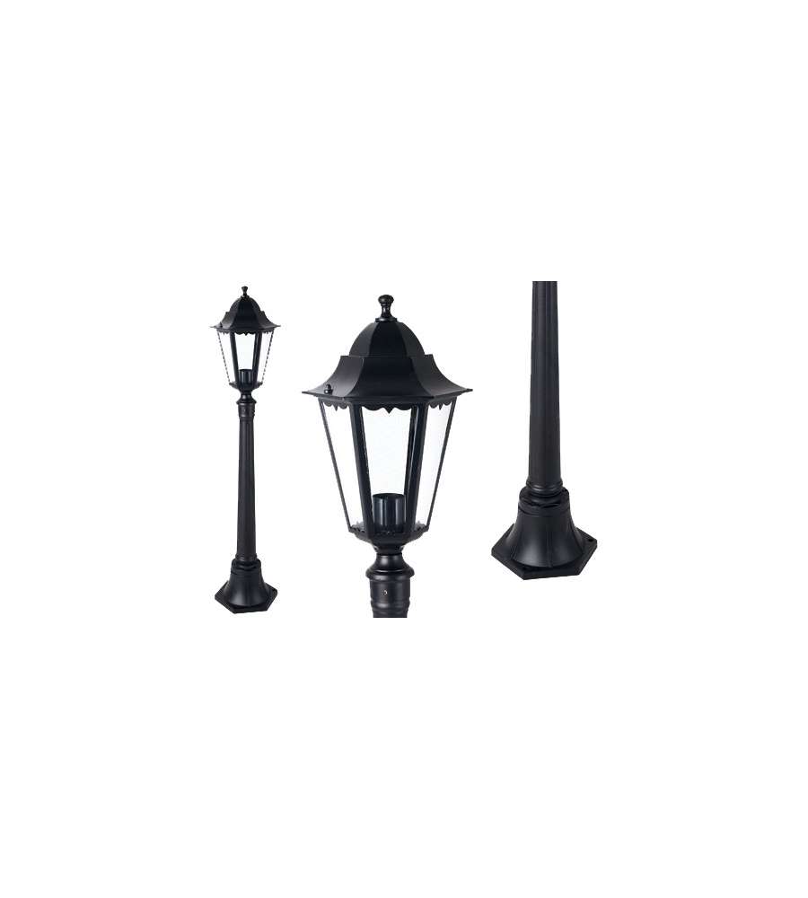 Lanterne Minerva Nero Su Piantana Cm 120