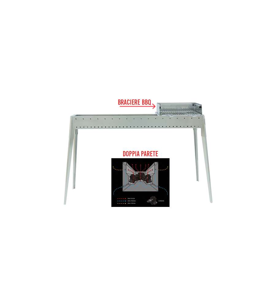 Spiedo Grill Inox El Gaucho Combi 80+40