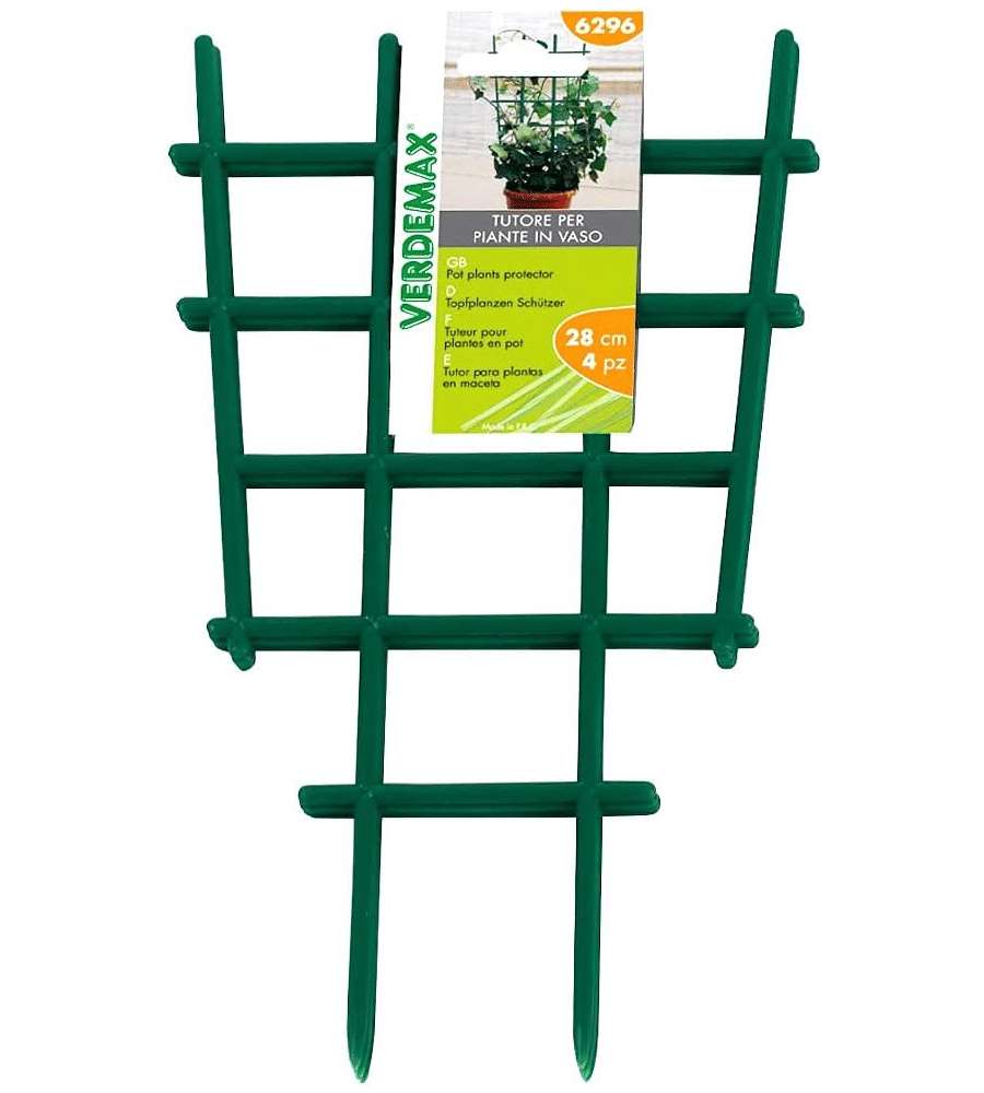 Verdemax Tutore per Piante in Vaso Verde 28 cm Confezione da 4 Pz