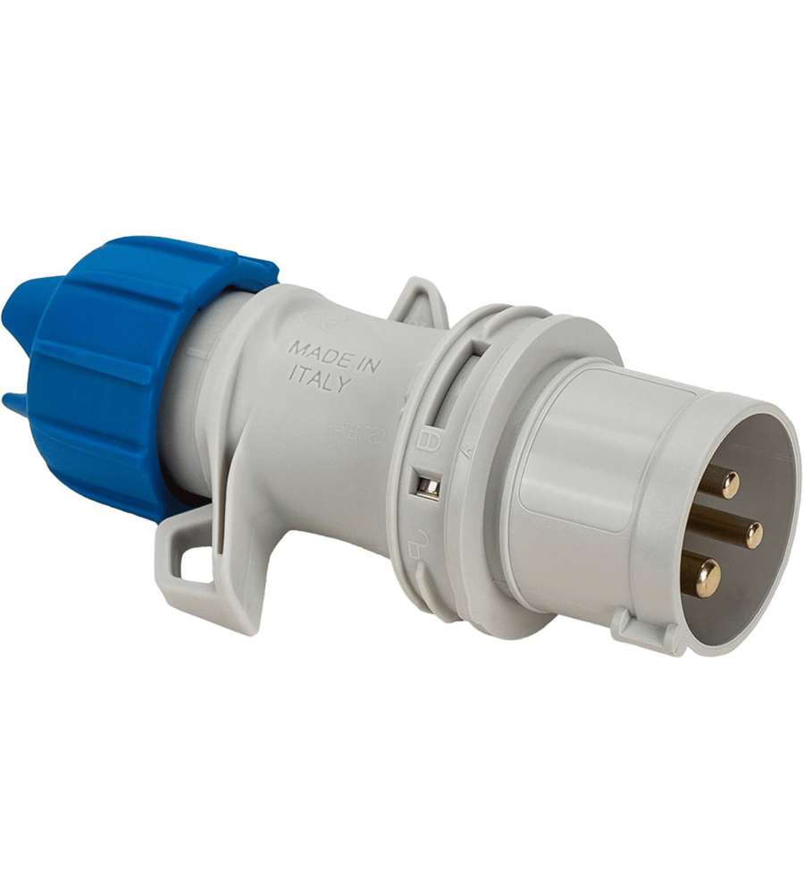 Fanton Spina CEE Grigia 16A 3P Cablaggio a Vite IP54 Resistente Fuoco