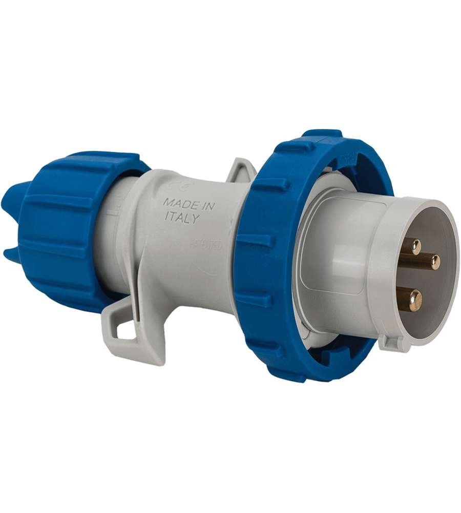 Fanton Spina CEE IP67 16A 2P+T Grigia con Cablaggio a Vite 3 Poli