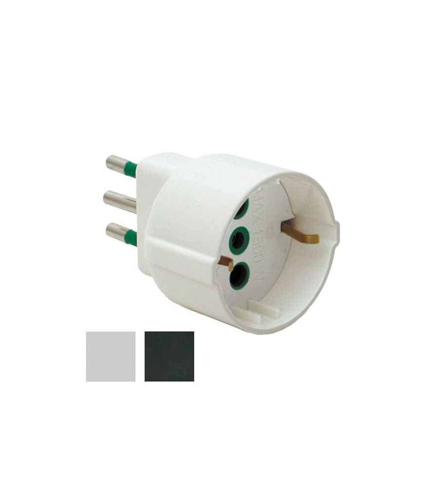 Adattatore Schuko 10A+T Bianco           82120 Fme