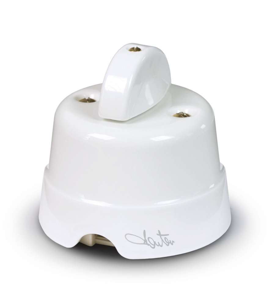 Pulsante rotativo da parete 10Ax 250V in ceramica bianco