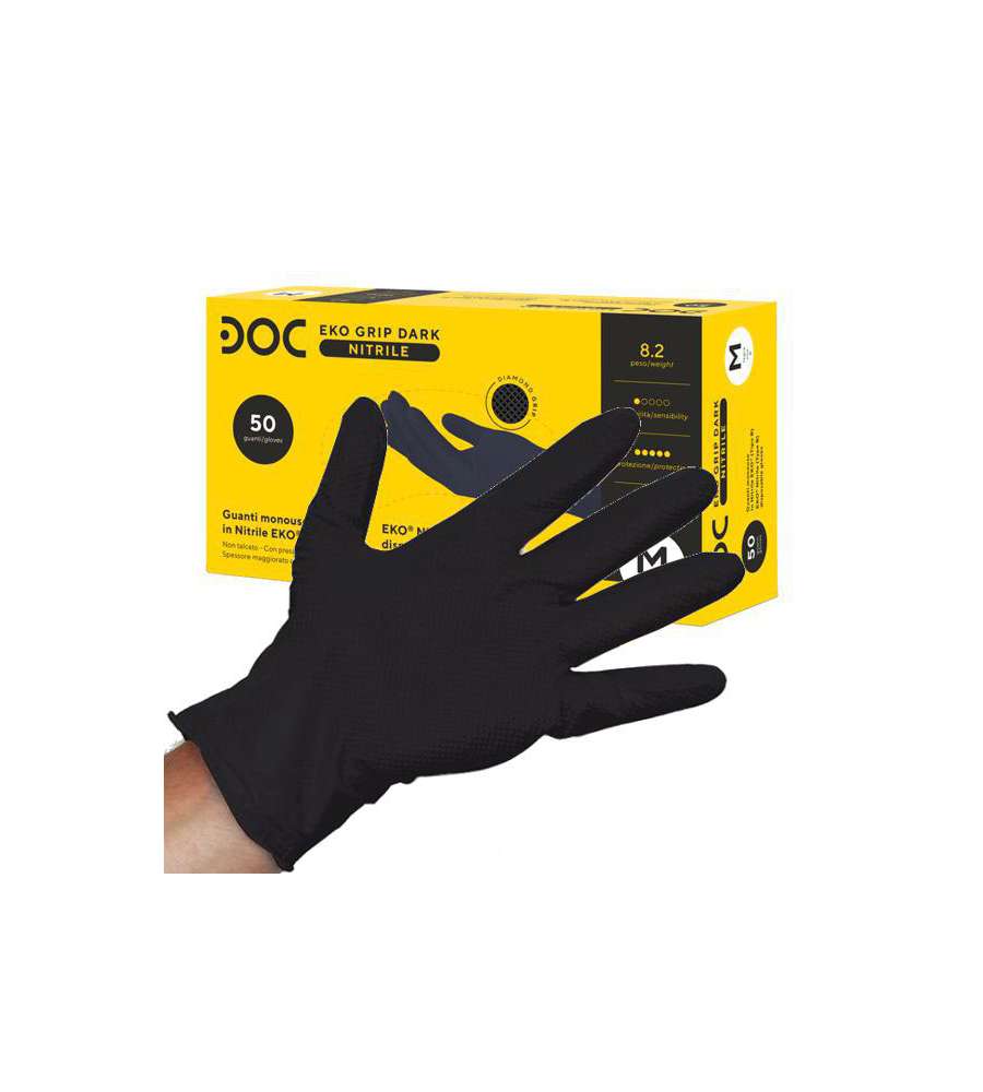 Guanti Nitrile Eko Grip Dark Powder Free Pz 50 Xxl