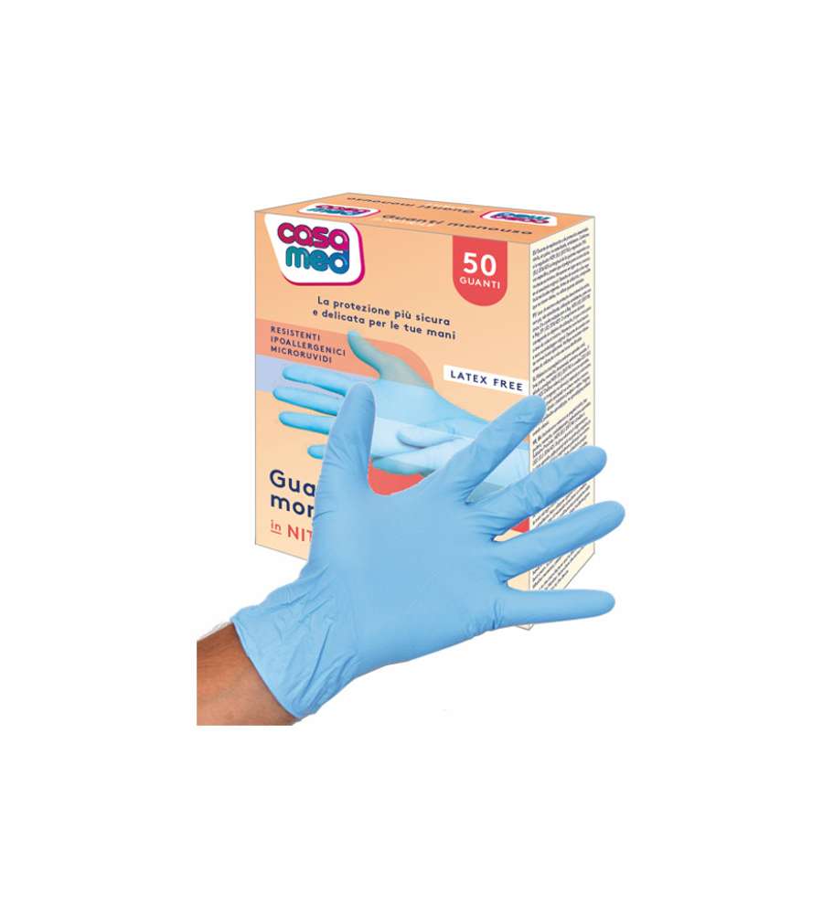 Guanti Nitrile Casamed Powder Free Blu Pz 50 S/M