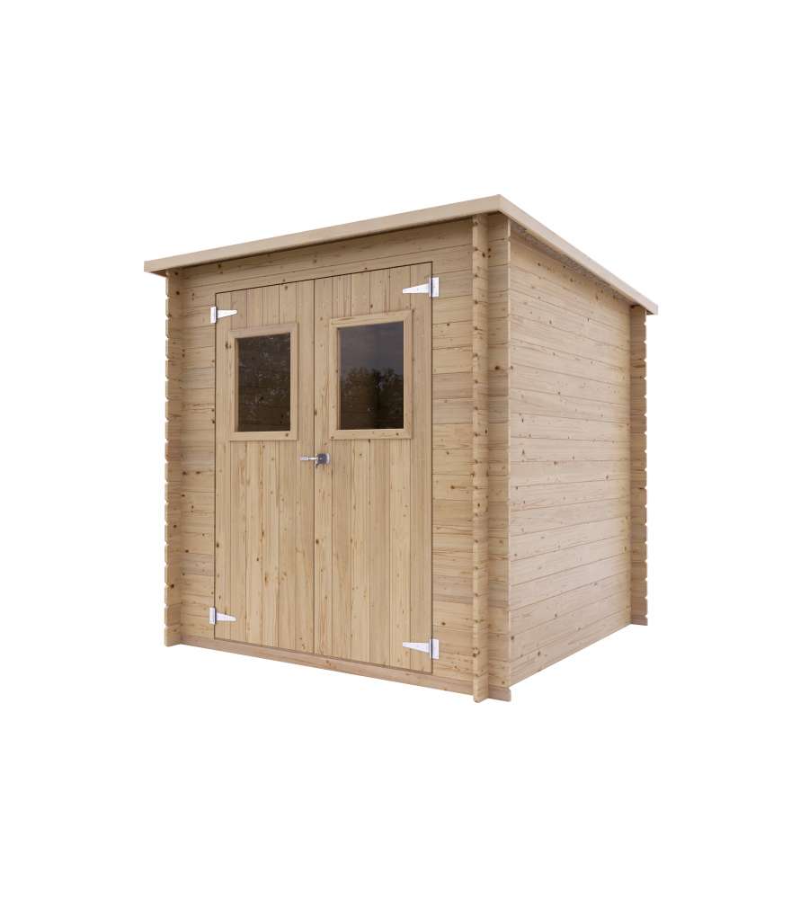 Casetta in Legno Monofalda 198x198 cm con Porta Doppia Finestrata