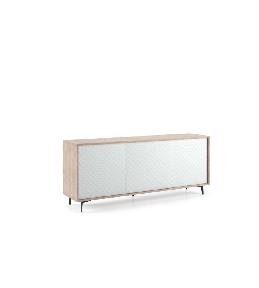 Terraneo Madia Rovere e Ante Bianco Dama 184x45x77 cm - Mobile Living Elegante
