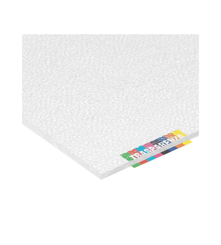 Pannello Vetro Sintetico Trasparente Goffrato Alaska 100x200 cm