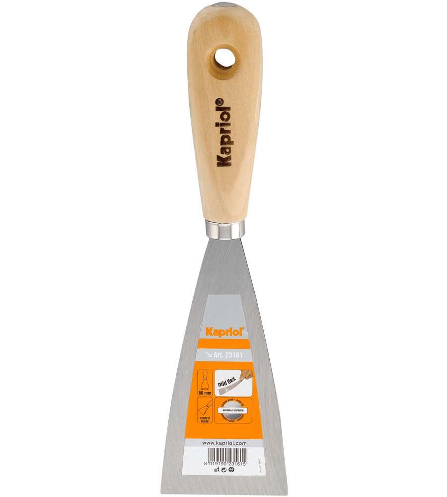 KAPRIOL Spatola per stucco con manico in legno 24 cm acciaio 80 g