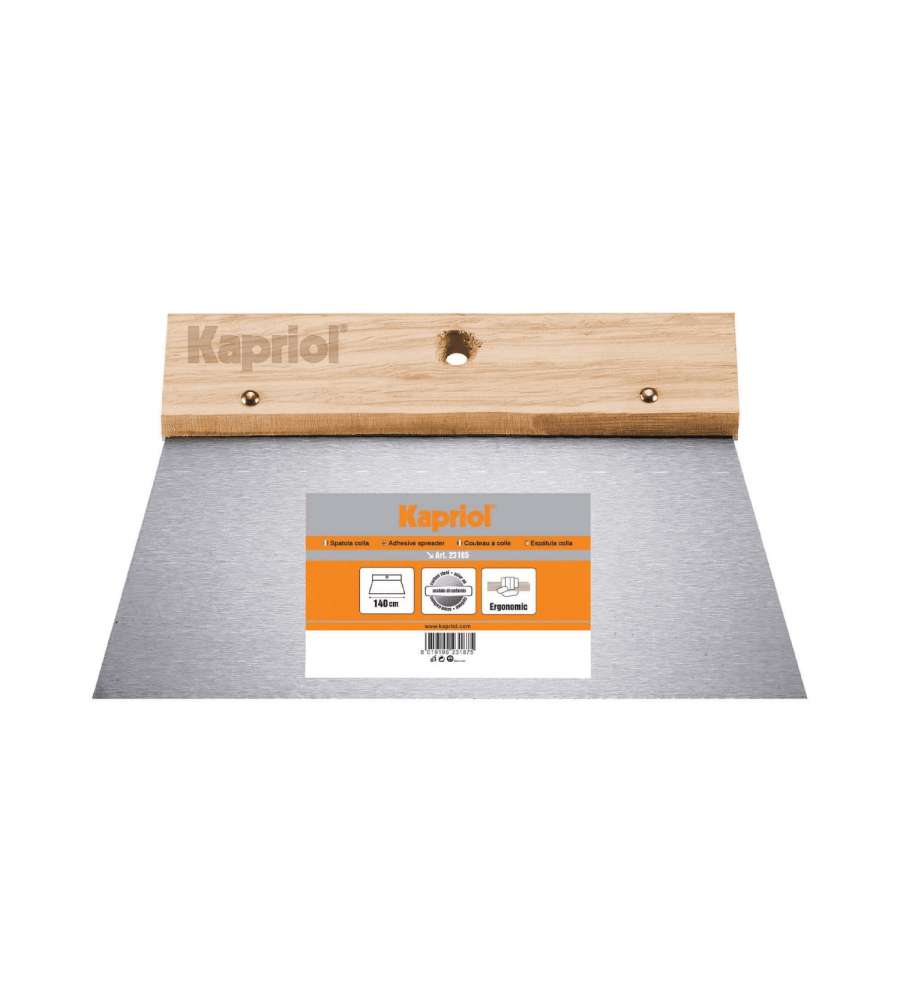 KAPRIOL Spatola liscia per colla 140 mm con impugnatura in legno