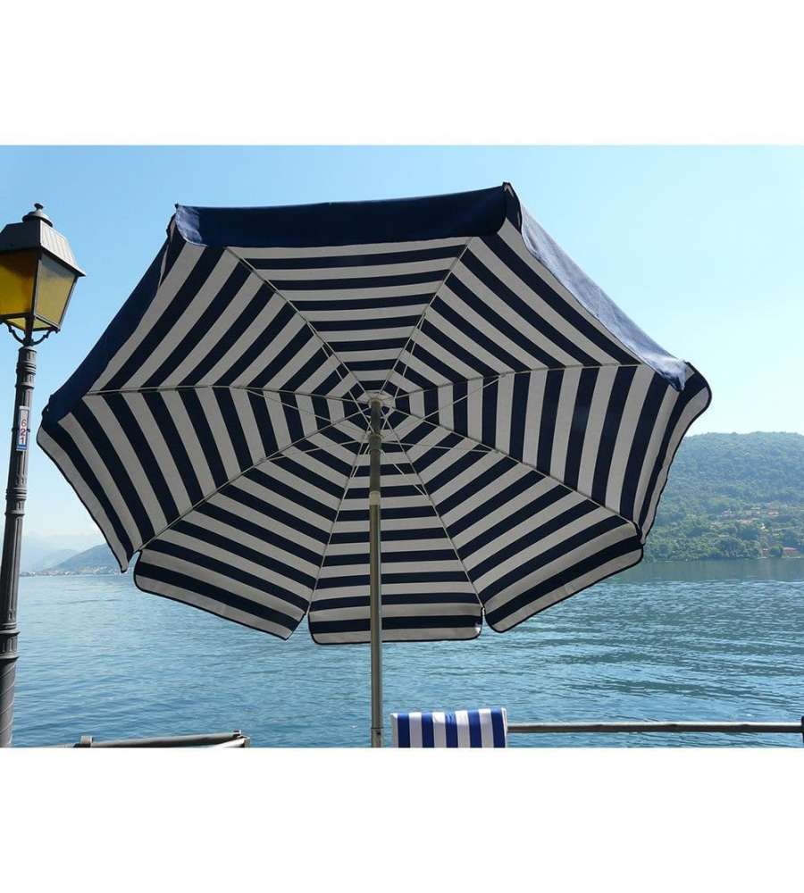 Ombrellone Venezia in Acciaio e Cotone Blu - 215 cm