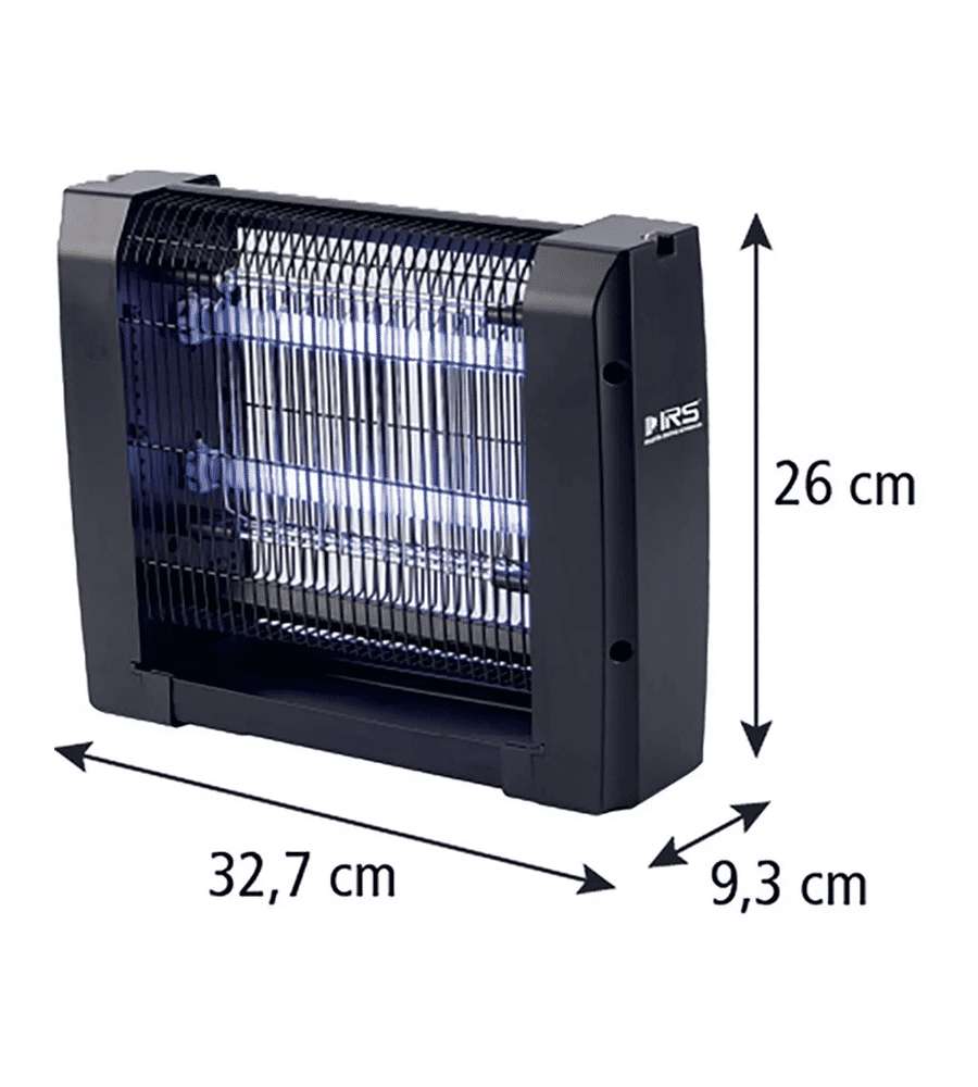 I.R.S. Zanzariera Elettrica 12W Nero con 2 Lampade Attiniche