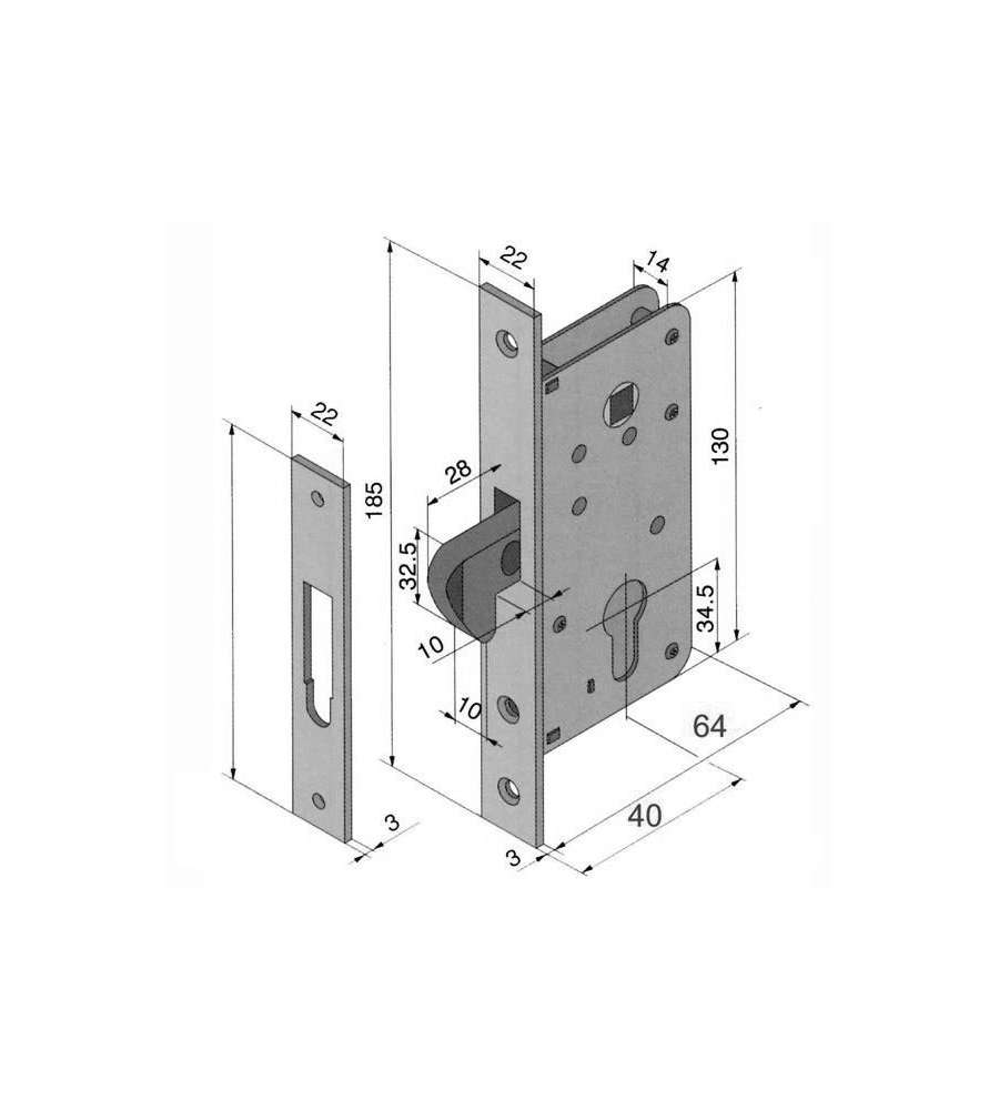 Serratura Inf.Legno 026.30.00.0 Welka