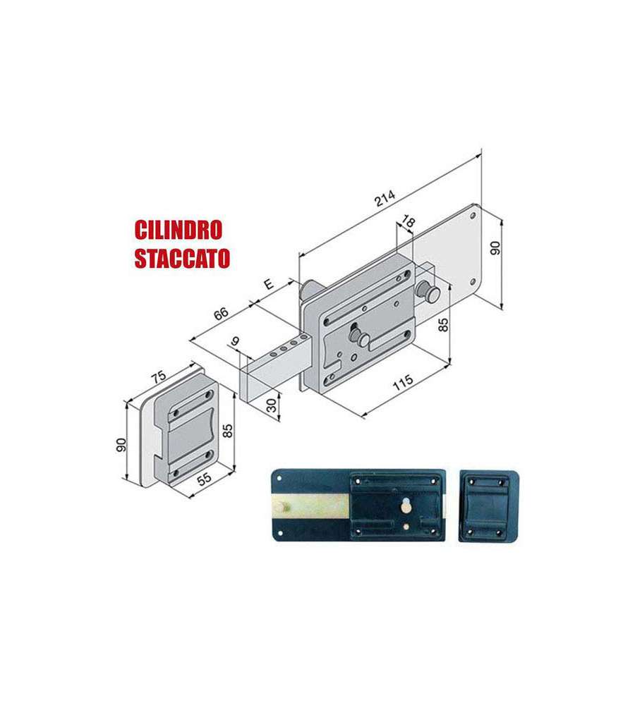 Serratura Ferroglietto 6 Mandate 012.60.80.1 Welka