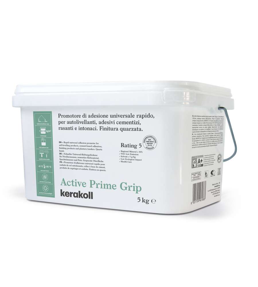 Kerakoll Primer Active Prime Grip 5kg - Promotore adesione universale - Bianco
