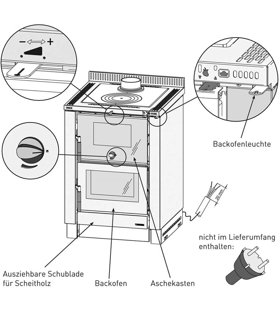 Cucina Legna Incasso Vicenza Antracite Nordica