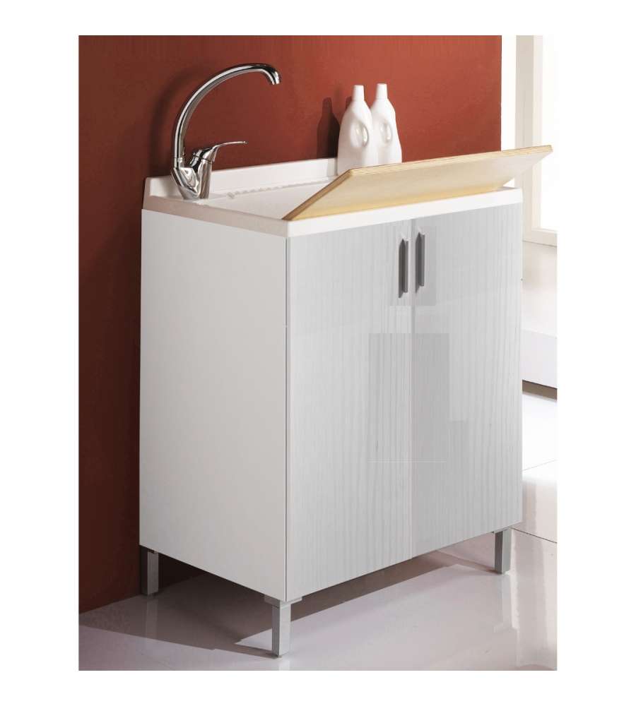 Savini Lavatoio Mobile 2 Ante Bianco Nordico - Asse Lavaggio - 60x50cm