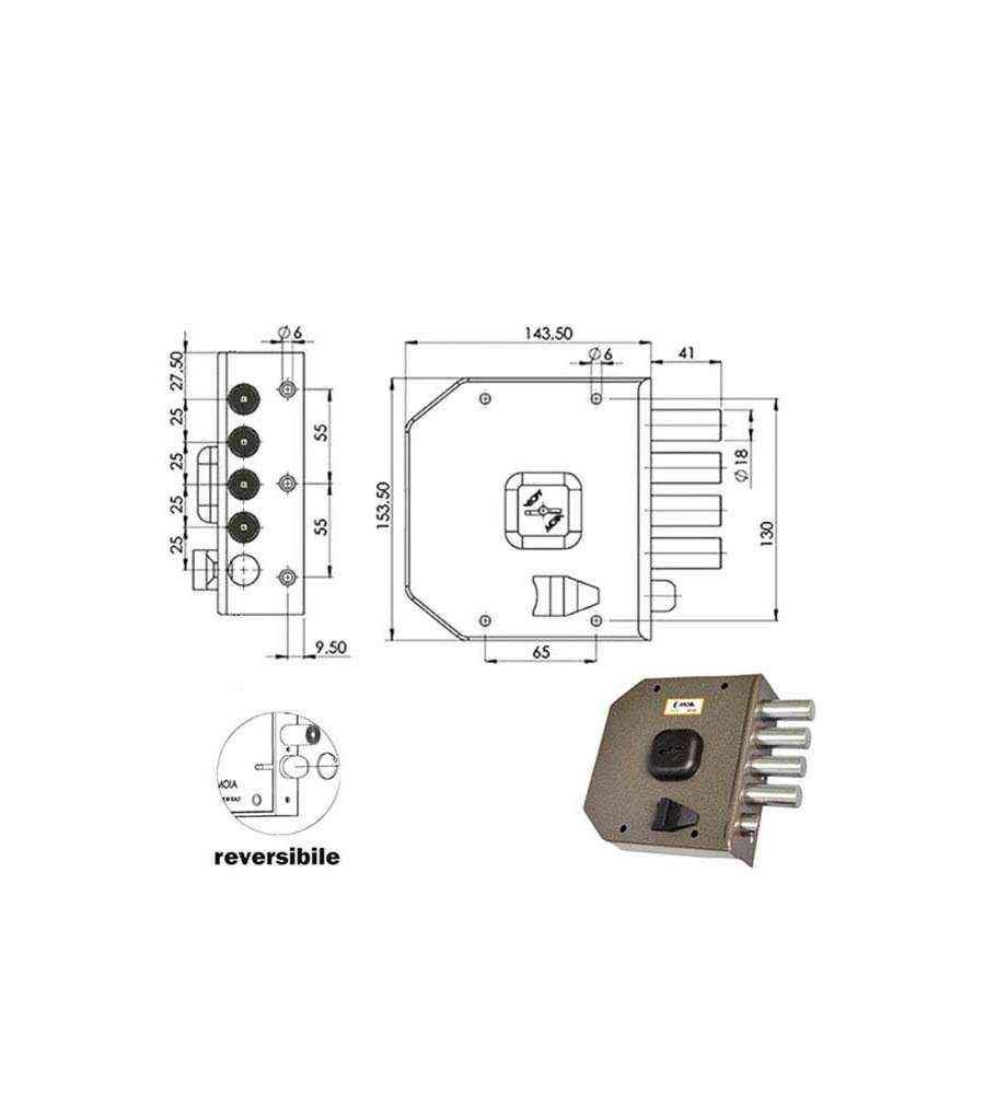 Serratura Sic.Semplice Dx Dm G412 Moia