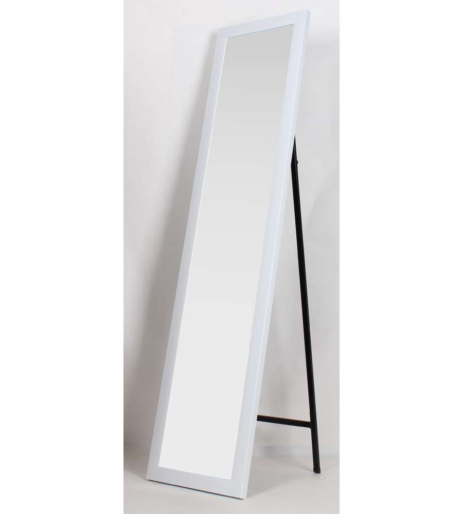 Specchio Con Cornice Bianca 150 X 30 Cm