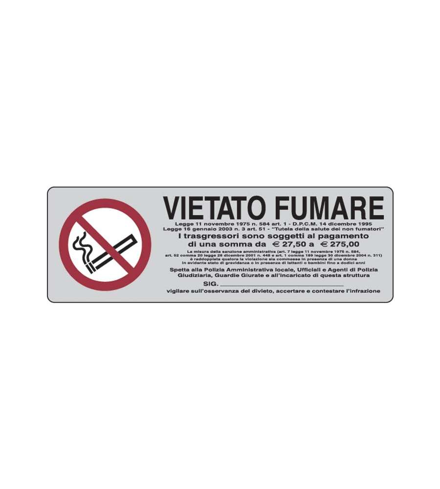 Cartello Vietato Fumare 15x15 Cm – Adesivo In Alluminio Riflettente Per Esterno/Interno