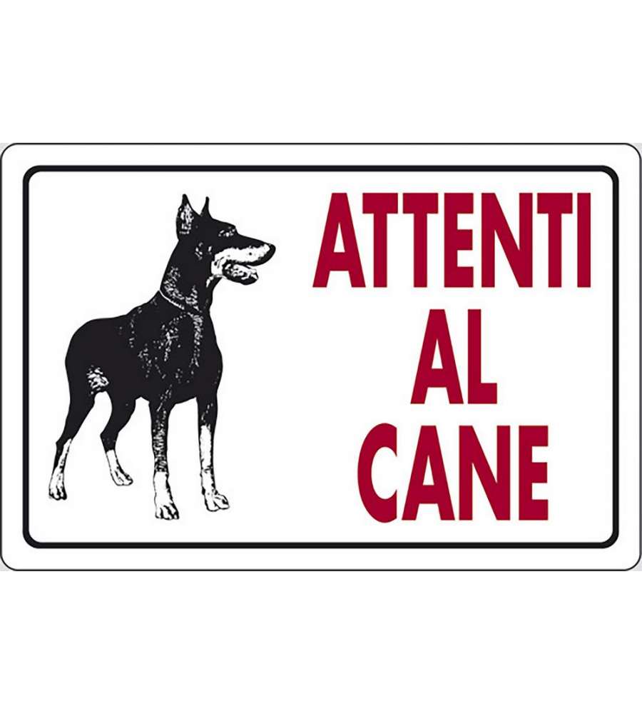 Cartello Attenti Al Cane 30 X 20 Cm