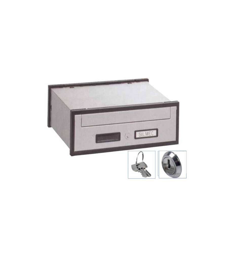 Casellario Orizzontale con portina in Alluminio Silver Anteriore 30-103 Silmec