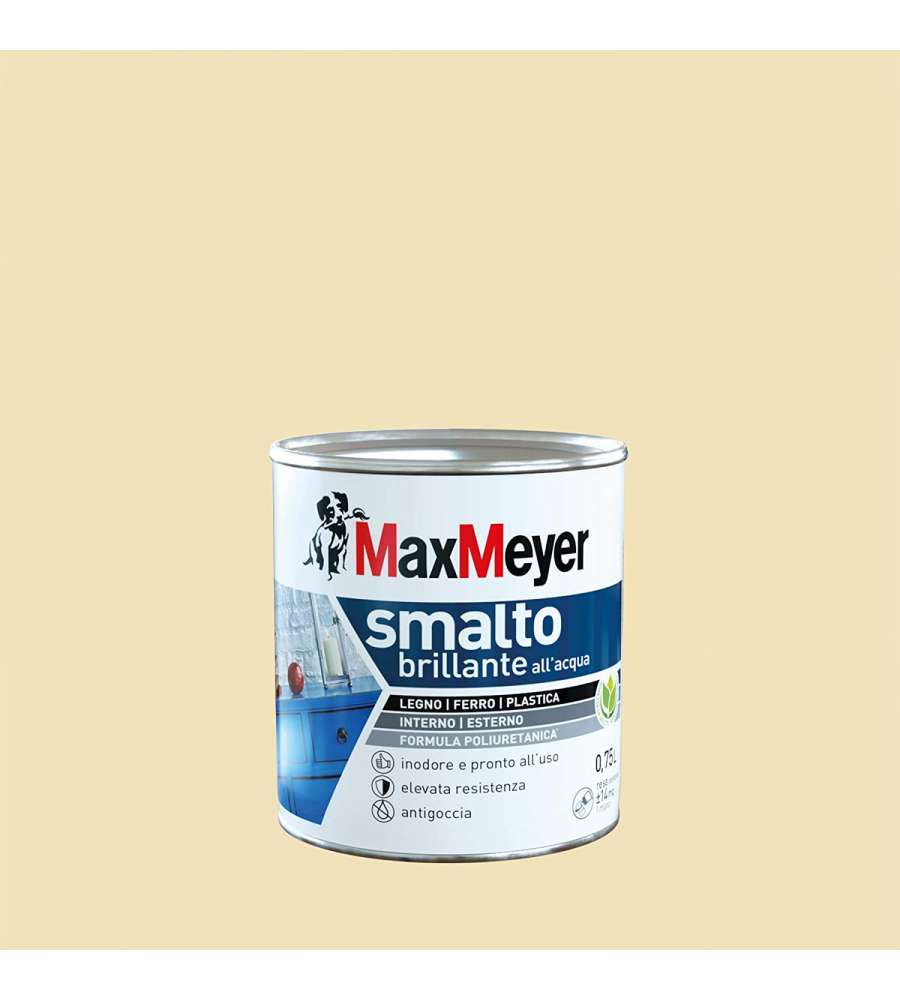 MaxMeyer Smalto Brillante all'acqua Poliuretanico Bianco Panna 0,75 l
