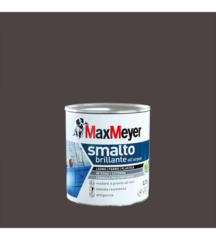 MaxMeyer Smalto Brillante all'acqua Poliuretanico Marrone 0,75 l