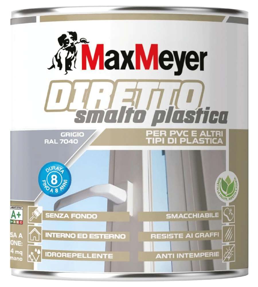 MaxMeyer Smalto Plastica Grigio R7040 0,5L Pronto all'uso Antigraffio