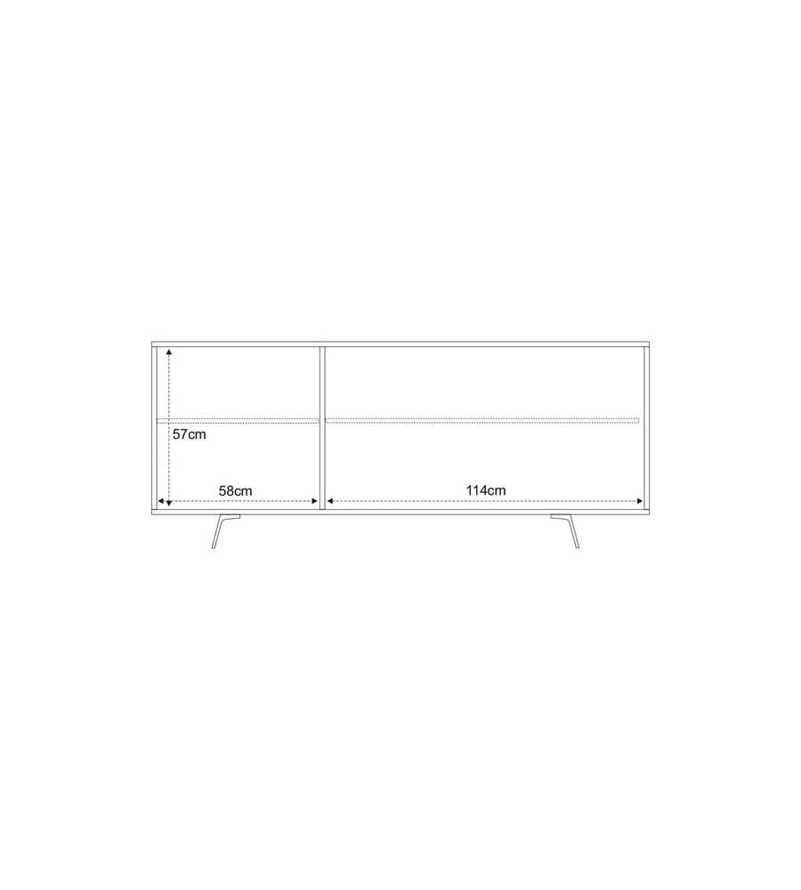 Sarmog Mobile Quadrante in Truciolare Ossido Bianco e Marmo Calacatta - 74x177x41 cm