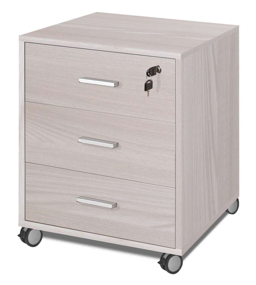 Cassettiera 3 Cassetti Olmo Chiaro Olmo Chiaro 70X50X41 Cm