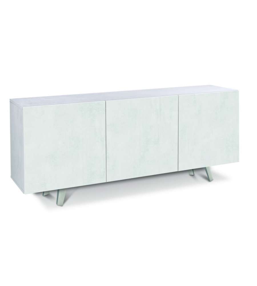 Madia Quadrante 3 ante apertura push-pull 70 x 174 x 41 cm Ossido Bianco - Ossido Bianco