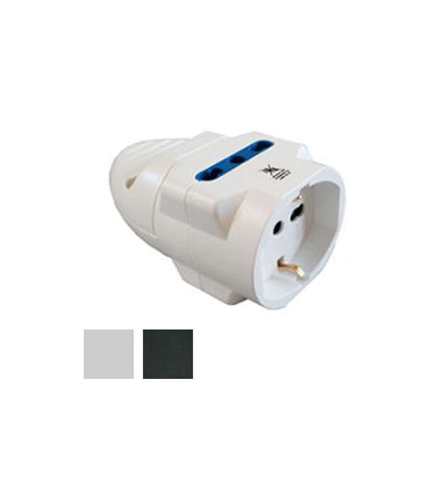 Presa Tripla Volante 2X2P+T e 1 Schuko Bianco