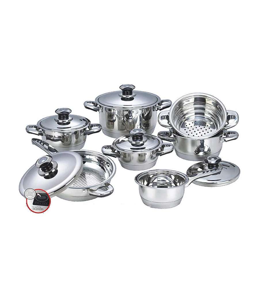 Bavaria Batteria di Pentole Blumenthal - Set 12 Pezzi Acciaio Inox