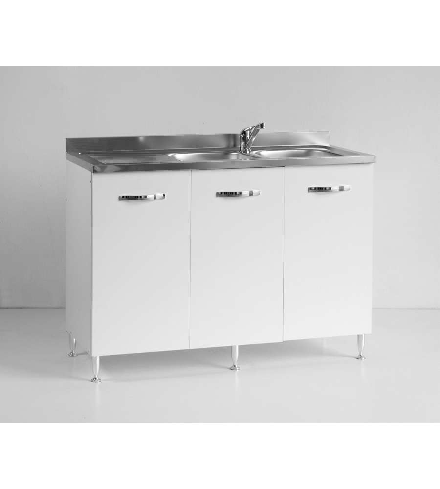 Sottolavello 120 Cm 2 Vasche Dx Bianco