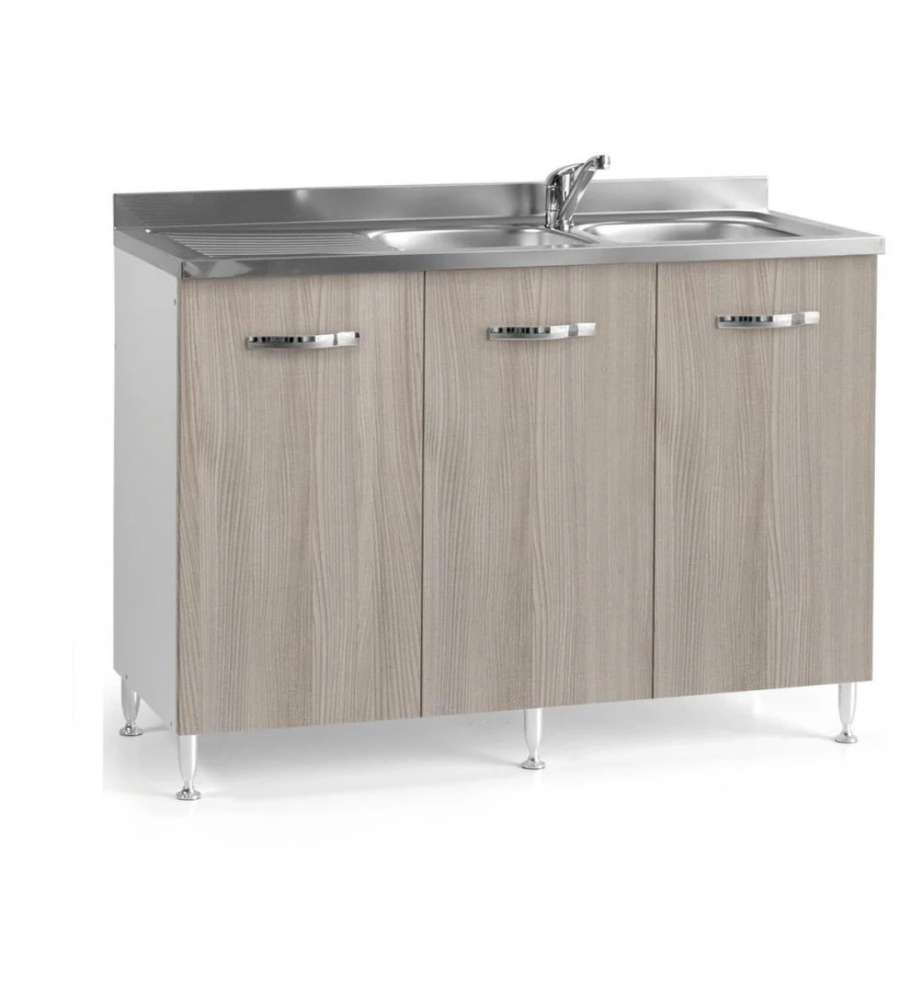 Mobile cucina cassetti Dx 120 lavello pensile scolapiatti Bianco