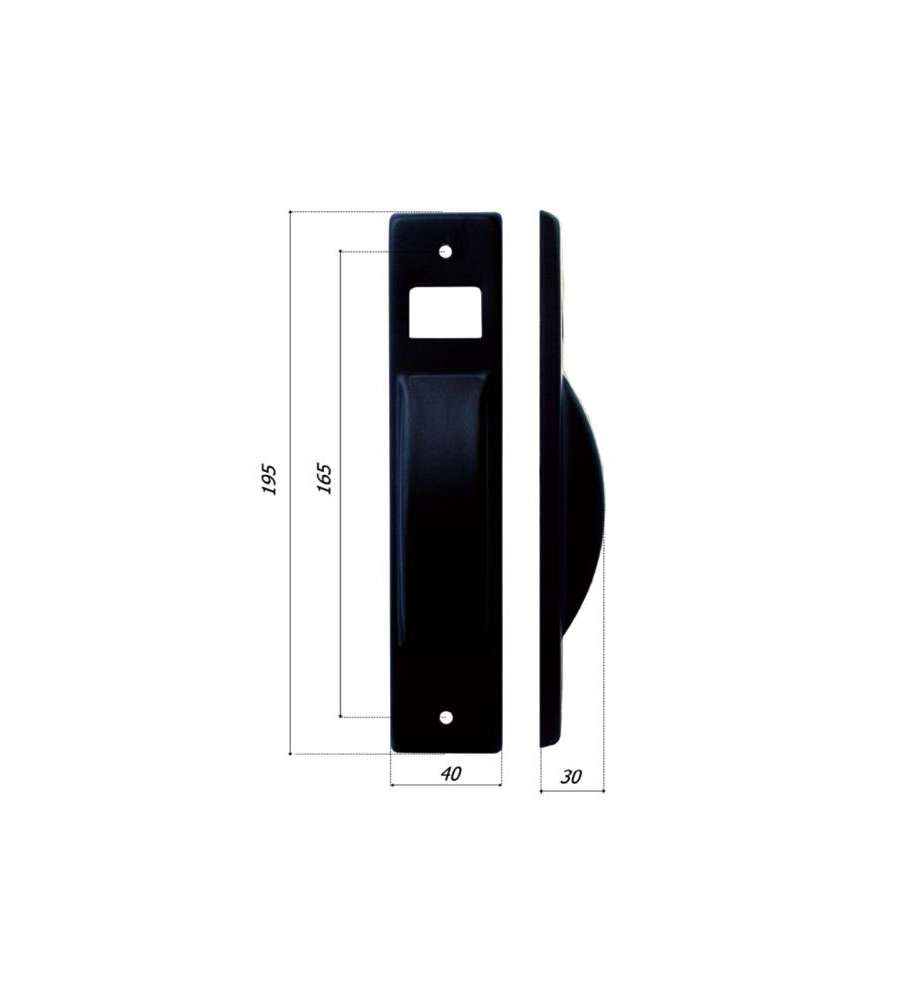 Placca Interasse 165 Ferro Nero Semincasso