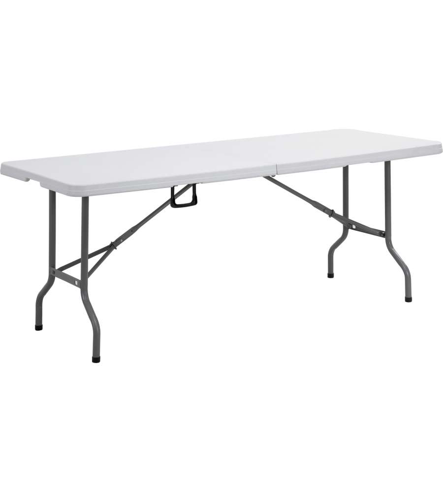 Tavolo rettangolare con piano e gambe pieghevoli cm 76 x 183 x h. 74
