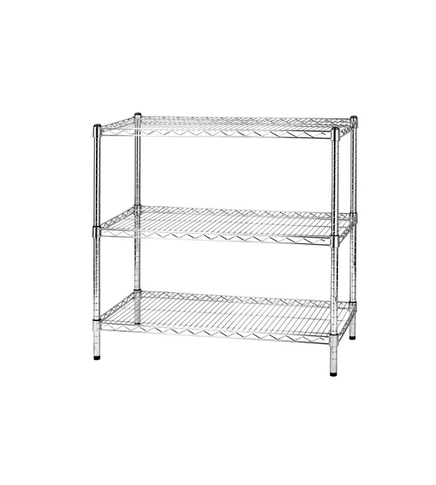 Serena Group Scaffale Acciaio Cromato - 3 Ripiani - 45x90x90 cm