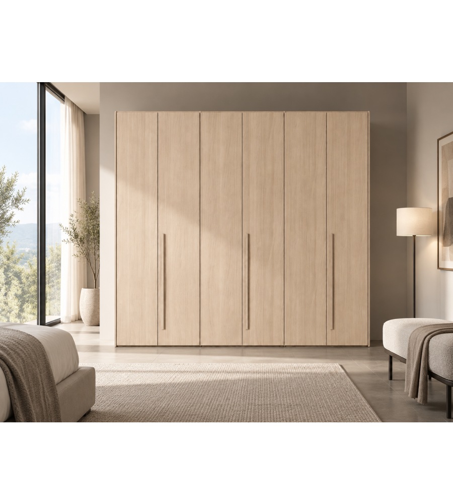 Mcs Mobili Armadio Easy 6 Ante in Olmo - Spazioso e Armonioso 244x53x244 cm