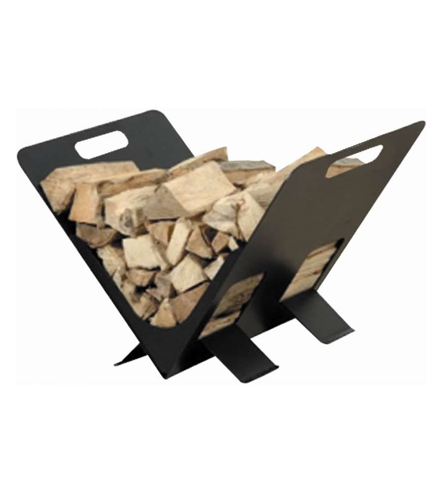 Mille Portalegna in Acciaio Nero - 40x32x45 cm per Caminetti