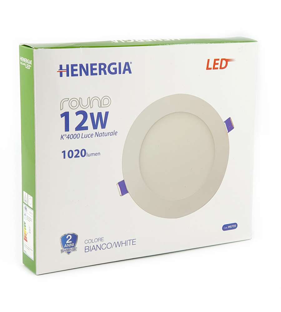 Velamp Plafoniera LED Tonda 30cm 12W - Luce Fredda 4000K, 810 Lumen, IP20 Per Interni