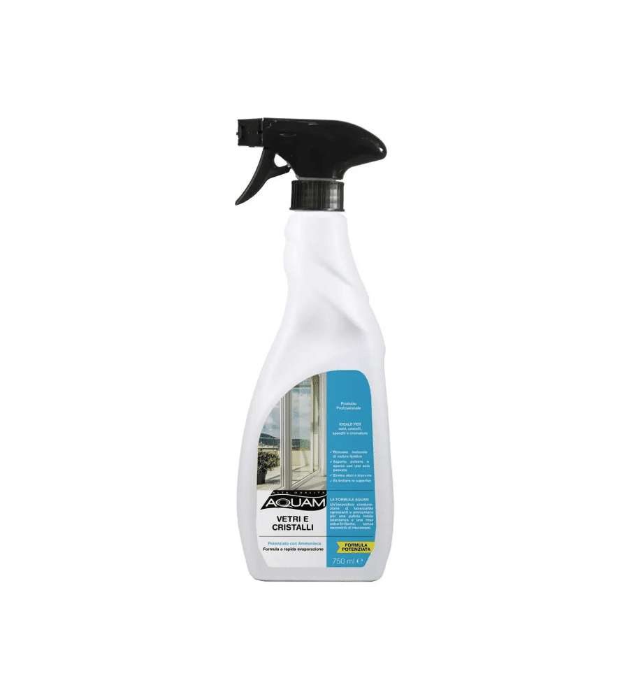 AQUAM Detergente Vetri e Cristalli 750 ml - Pulizia Professionale Vetrate