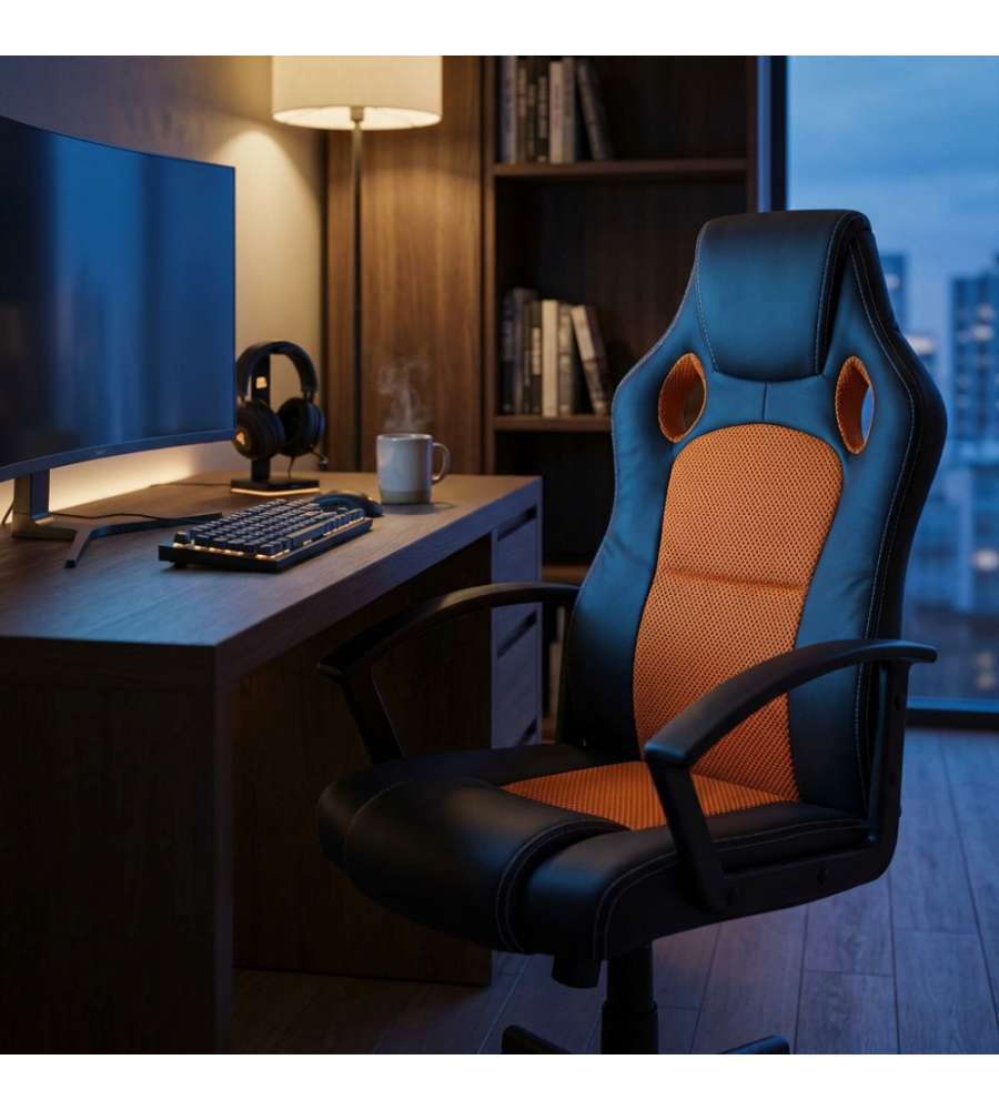 Cosma Poltrona Gaming Uncharted Rossa e Nera in Poliuretano 61x65 cm