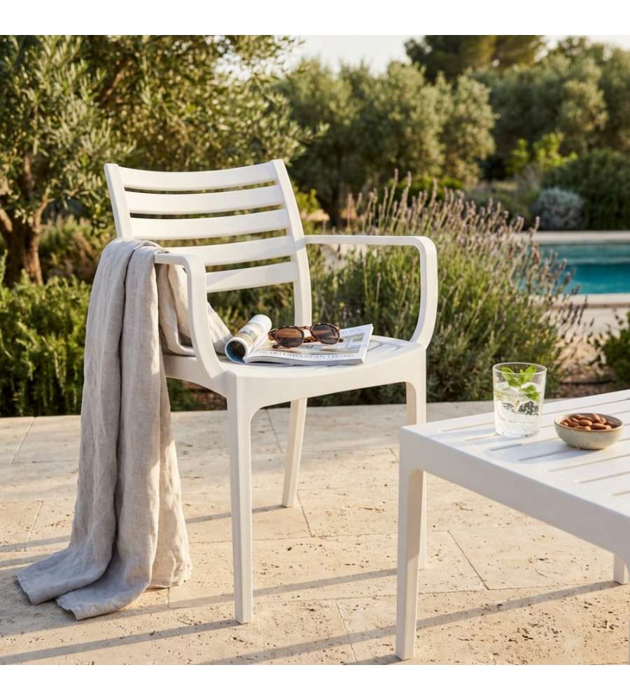 Cosma Poltrona Eveline Bianco Impilabile in Polipropilene 58.5x55.2 cm