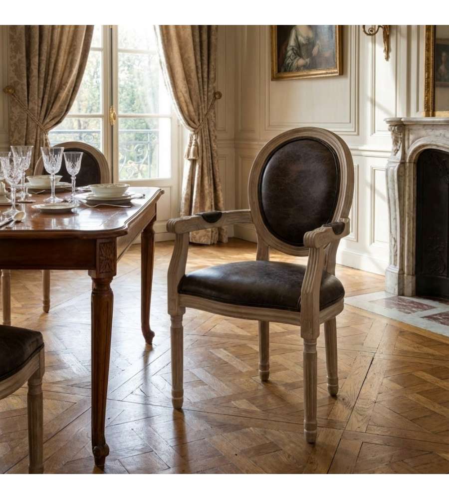 Cosma Poltrona Constance Ecopelle Nera 55x46x96 cm con Braccioli